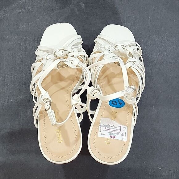 BRAND NEW CHASE+CHLOE BLOCK HEEL OPEN TOE MULTI-STRAP SANDAL G1 - Picture 5 of 14